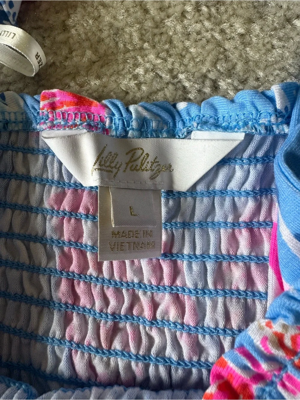 Lilly Pulitzer Blue Floral Maxi Dress with Pink Accents - Picture 4 of 9